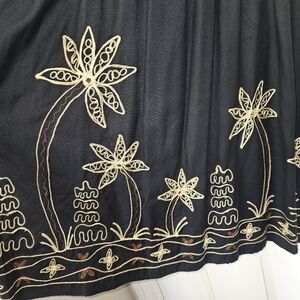 Black embroidered tube dress